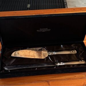 NEW IN BOX* Things Remembered Wedding Knife and Server Set in Velvet Box